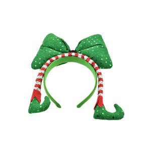 Bandeau de tête d'elfe vert avec nœud et pattes 22x25cm - Product Image 1