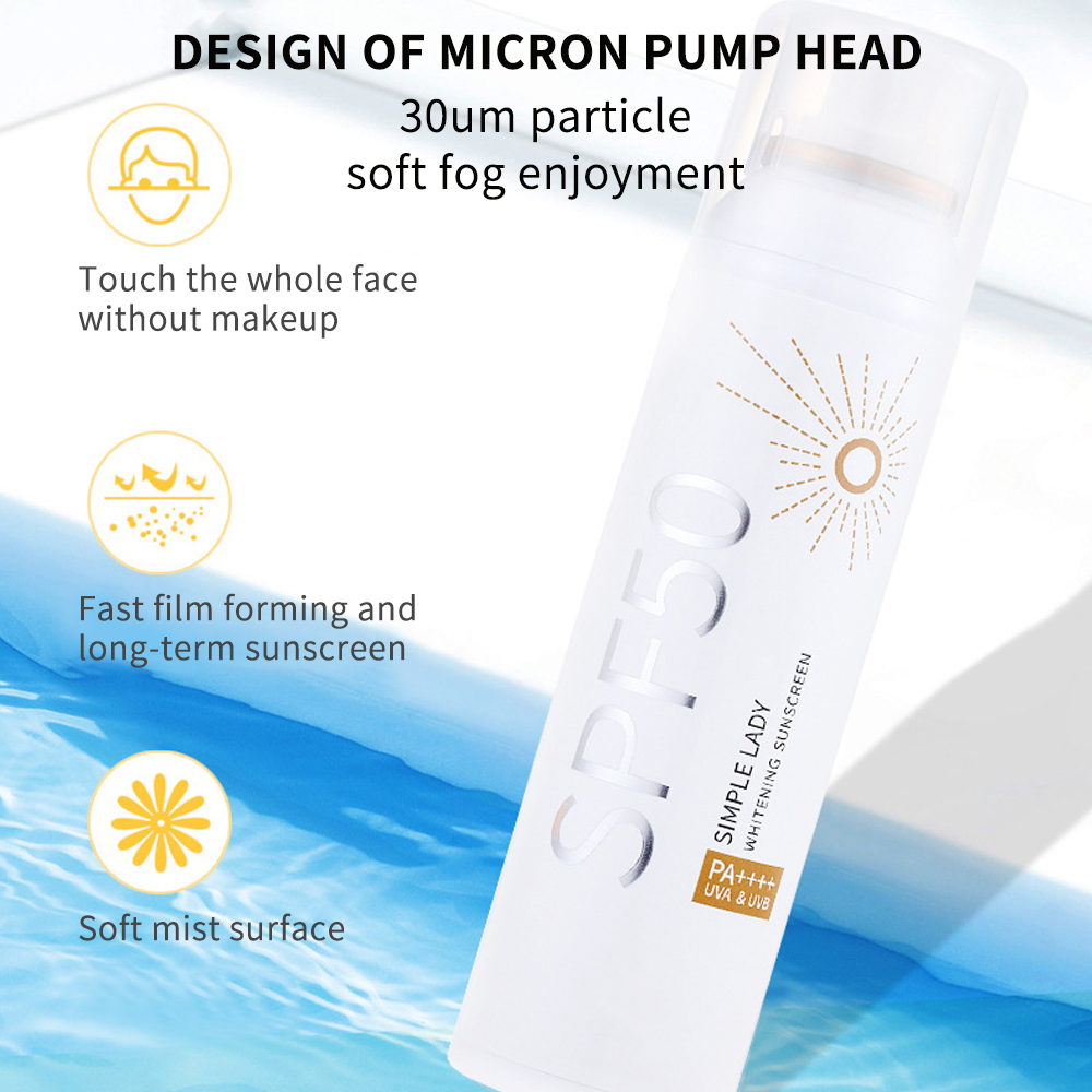 Специальная фабричная Легкая формула и водостойкий широкий Солнцезащитный спрей SPF50 FS02 SPF 50