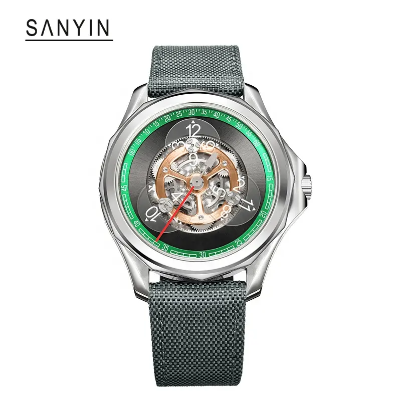 SANYIN Customized Watch Modification With Wandering Hours Complication Japan Movement 8215 Module Men Mechanical Watch