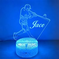 Lampe de nuit 3D joueur de hockey, cadeau de hockey sur glace, lumière d'illusion LED, lampe de nuit pour enfants NHL, lampe en acrylique, décoration hockey, cadeau