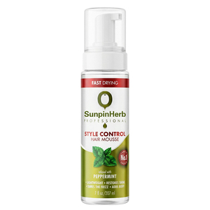 Mousse capillaire à la menthe séchage rapide avec huile d'olive pour le contrôle du style, la définition des boucles, la maniabilité et la gestion des frisottis - Product Image 1