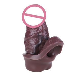 Schwarze Simulations-Penishülle mit Hohlraum, Penisring aus Silikonleder für Männer, lang, dick, Cross-Border-Modell 8115-8128 - Product Image 4