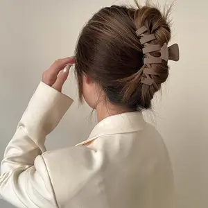 Clip de Color blanco para niña, horquilla de pelo dulce y versátil, pinza grande para el pelo, venta al por mayor