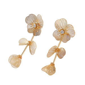 Pendientes de flores de parche multicapa de moda europea y americana - Product Image 6
