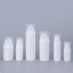 Airless Pump Bottle 50ml 5ml 10ml 15ml 30ml 50ml Empty Boston Round PP Airless Pump Twist Up Push Lotion Bottle