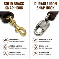 Laisse en cuir véritable tressée durable de 2 m, douce et confortable, résistante, pour toutes les saisons, pour chiens de taille moyenne à grande