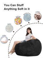 Sofá Puff Gigante de Peluche Sherpa de 6, 7 y 8 pies con Relleno de Espuma, Venta al por Mayor para Sala de Estar