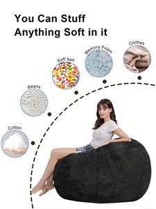 Divano pigro Beanbag peluche 6ft 7ft 8 ft Sherpa grande gigante grande sacco divano con schiuma riempitivo all'ingrosso per soggiorno - Product Image 4
