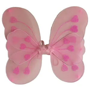 Asas de fadas infantis, presente para meninas e crianças, traje de anjo artesanal, asas de borboleta para cosplay de festa