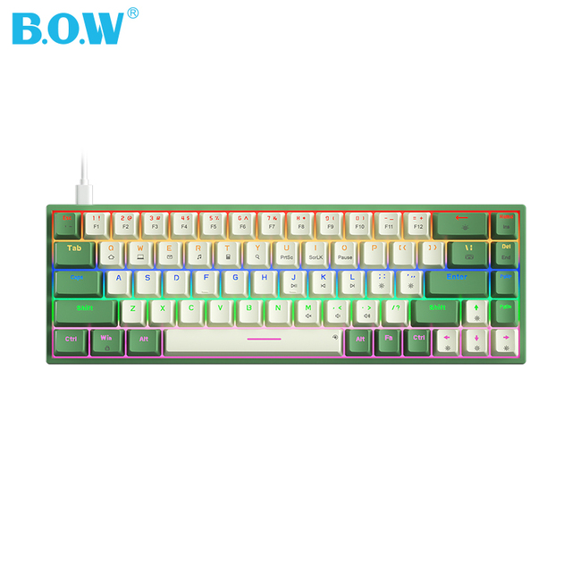 China Wholesale Mini Wired Gaming Anti-ghosting Mechanical Keyboard 68 Keys Mixture Backlight Red Switch Brown Axis
