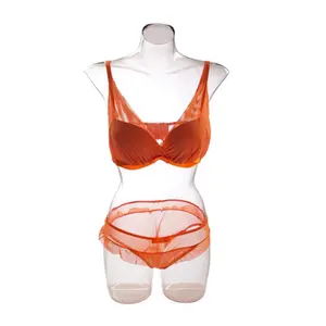 plastic bust torso mannequin, lingerie display pc transparent female bust mannequin