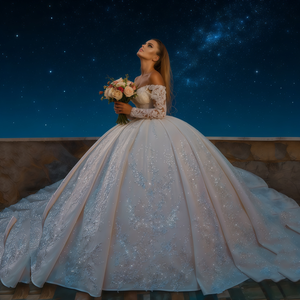 Abito da sposa a maniche lunghe in pizzo a trapezio, personalizzabile, di alta qualità, ecologico, per il <span class=keywords><strong>2026</strong></span> - Nuovo arrivo per il dropshipping - Product Image 4