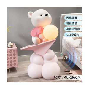 Escultura Creativa de Oso, Lámpara Decorativa para Sala de Estar, Oso Astronauta, Escultura Creativa de Oso con Audio Bluetooth y Voz Inteligente - Product Image 1