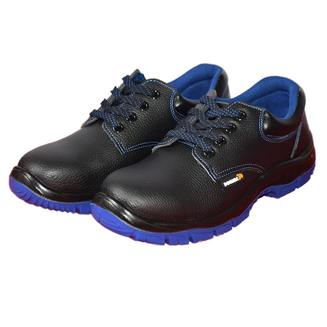 Hot Selling Black PU Leather Safety Shoes With Steel Toe for Worker Protection