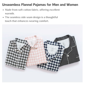 Pyjamas rayés QINGYAN pour femmes, ensemble de pyjamas en coton assortis, pyjamas pour couples, vêtements de détente à manches longues brossés pour hommes et femmes - Product Image 4