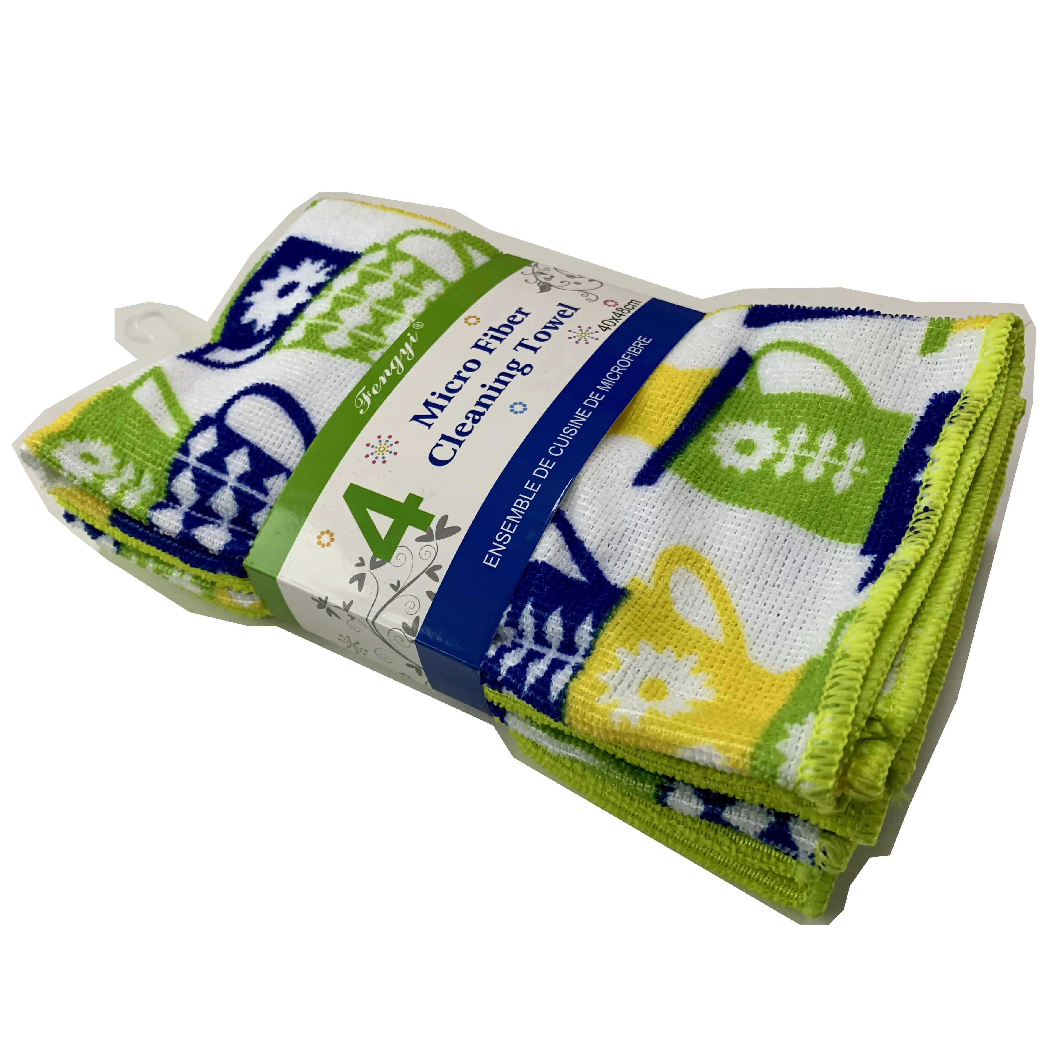 4pcs per bag green new personalized china microfiber plush china printed microfiber detailing towel
