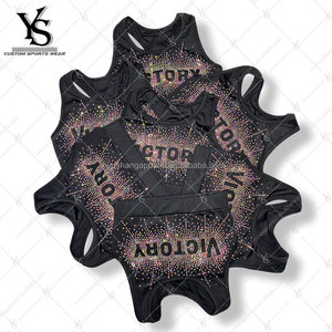 Ensembles de vêtements d'entraînement de cheerleading personnalisés sublimés avec strass, uniformes de cheerleading avec bretelles - Product Image 5