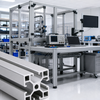 Profilé d'extrusion en aluminium à rainure en T 4040 norme européenne, anodisé 6063-T5, rail de châssis de machine, longueur découpée sur mesure