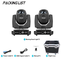 2PCS 230W Moving Head Beam Light avec DMX512 Lyre Stage Effect Lighting Equipment Spotlight for Concert Party DJ Disco Wedding