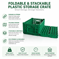 Caisse en plastique pliable et empilable HUADING 600*400*220 mm, hygiénique, facile à nettoyer, pour la vente en gros de légumes