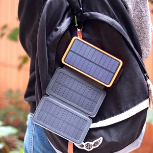 Batterie externe solaire 20000mAh avec câble Type-C, station d'alimentation portable, lumière LED étanche, panneaux solaires, batteries externes - Product Image 2