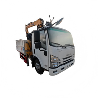 Grue à flèche articulée montée sur mini-camion japonais KV600 LQS78A, prix disponible, peut être équipée d'une grue à grappin pour la manutention du bois