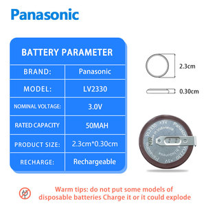 Batería de Litio Recargable <span class=keywords><strong>Panasonic</strong></span> VL2330/HFN 3V para Llave de Coche y Control Remoto - Product Image 2