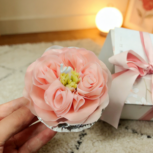 Velas Decorativas con Forma de Ramo de Flores, Velas Aromáticas de Gelatina Floral, Centros de Mesa de Vidrio de Lujo Coloridos, Vela con Aroma a Flores Marrones - Product Image 1