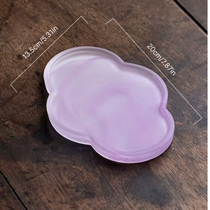 Support <span class=keywords><strong>de</strong></span> théière en verre <span class=keywords><strong>de</strong></span> style chinois moderne, plateau en verre rose, réutilisable, diamètre 5-8 pouces, épaisseur 15 mm, tapis <span class=keywords><strong>de</strong></span> préparation à sec exquis - Product Image 6