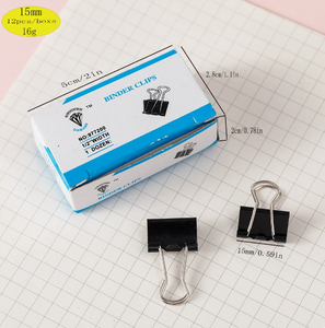 Clip Fermacarte in Metallo Nero da 15mm con Coda Lunga, Forniture per Ufficio Personalizzate in Offerta - Product Image 3