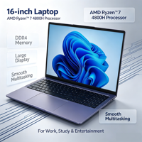 Ordinateur portable professionnel AMD Ryzen7 4800H 16 pouces, 8 cœurs, 16 threads, 2,90 GHz, WIFI6, DDR4, SATA 128 Go-1 To, TYPE-C