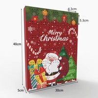 Maßgefertigte Adventskalender-Box 30 Stück Schokoladen- und Süßigkeitenverpackung Luxuriöse Kunstpapier-Weihnachts-Countdown-Geschenkbox