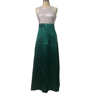 Stok toptan kadınlar seksi Halter payetli balo uzun elbise bayanlar kapalı omuz Maxi abiye - Product Image 4