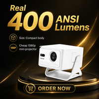 JUNUO Original Termurah 1080p HY320 MAX 400ANSI Lumens Murah HY320 MAX Android 14 1080P Auto Focus Dukungan 8k Proyektor HY300