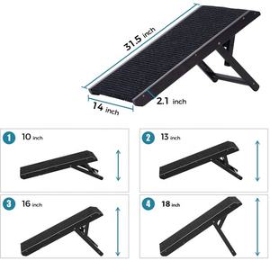 Rampa plegable de madera ajustable para perros y gatos, superficie de alfombra antideslizante para sofá o cama - Product Image 5