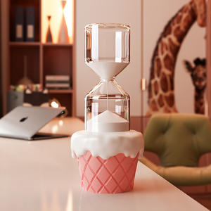 Minuteur <span class=keywords><strong>sablier</strong></span> <span class=keywords><strong>original</strong></span> peint à la main, 30 minutes, décorations en crème, ornements de bureau, cadeaux d'anniversaire pour petites amies - Product Image 5