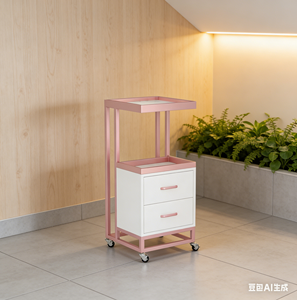 รถเข็นอุปกรณ์เสริมสวยเคลื่อนที่ 4 ล้อ ขนาดเล็ก ยี่ห้อ Iron Salon รุ่น Specialized พร้อมชั้นวางเก็บของ ดีไซน์ทันสมัย - Product Image 4