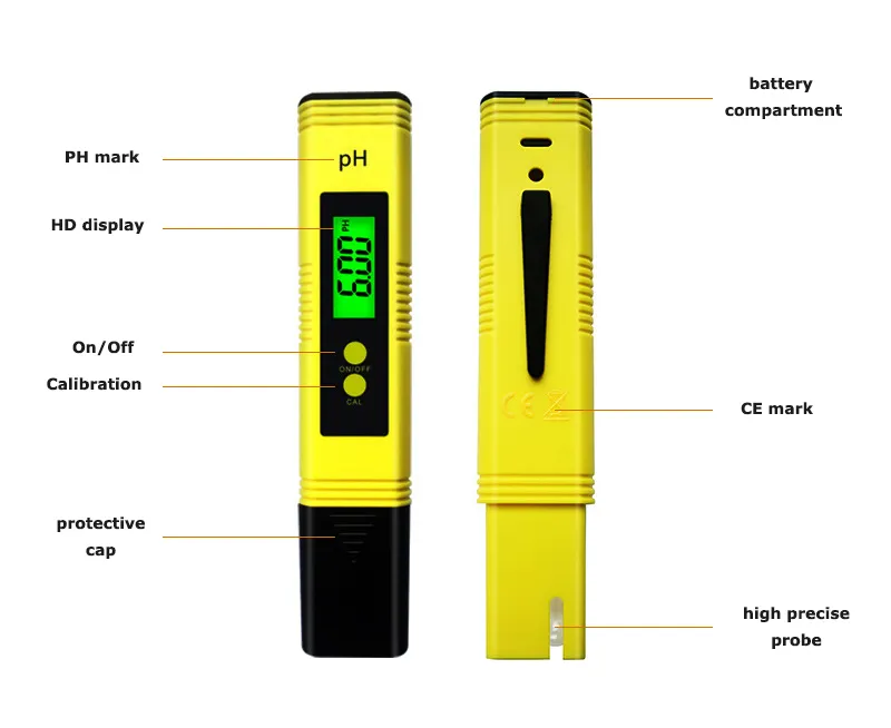 Digital PH Meter Pen-type PH Tester 0.01 Accuracy ATC Function Auto Calibration Large LCD Display Best Water