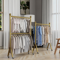 Nouvelle arrivée en usine, moderne, vente en gros, porte-manteau double réglable et mobile pour salle de bain, séchoir à linge durable