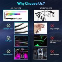 Kit d'éclairage d'ambiance LED 15 symphonies pour l'intérieur de voiture, décoration de la grille d'aération avant pour Audi TT, contrôle par application, accessoires de bande lumineuse d'ambiance