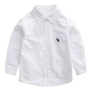 <span class=keywords><strong>Chemise</strong></span> à manches longues pour garçons, 90% coton, 10% <span class=keywords><strong>lin</strong></span>, haut <span class=keywords><strong>blanc</strong></span>, <span class=keywords><strong>chemise</strong></span> formelle décontractée pour enfants, col rabattu, vêtements printemps automne - Product Image 1