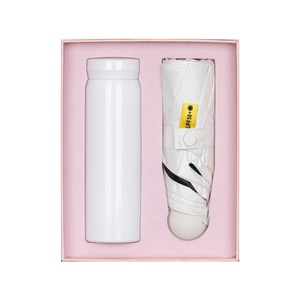 Business Gift Set Luxury Stainless Steel Thermos and Umbrella with Custom Logo and Color for Women Christmas & Valentine's Day