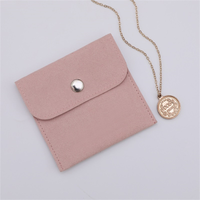 Pochette à bijoux élégante en microfibre, sac d'emballage pour bijoux avec logo personnalisé