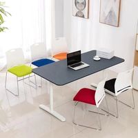 Chaise de conférence et de formation, tabouret à structure en plastique, chaise de bureau confortable pour de longues heures de travail, empilable, ergonomique, style ethnique, en PU