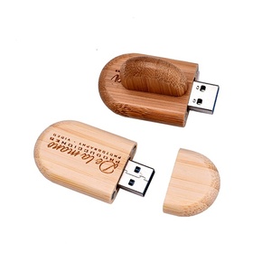 Clé USB promotionnelle en bois pour entreprise, 32 Go, 64 Go, 128 Go, USB 3.0, ellipse en bois, avec logo personnalisé - Product Image 3