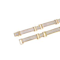 Bracelet de montre brésilien en vrac chaîne 925 argent métal laiton Mircn pavé de zircon or 18 carats bracelet tendance pour hommes vente en gros
