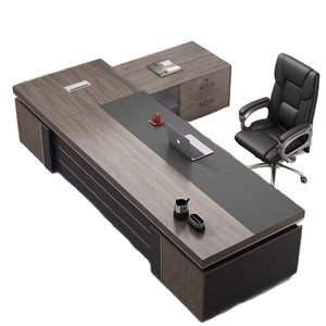 Executive <b>Desk</b> And Chair <b>Set</b> Minimalist Modern Style Office Furniture Manager <b>Desk</b> With Storage Cabinet - Product Image 5