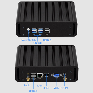 Mini PC Fanless XCY con Intel Core I3 I5 I7 RAM DDR3 LAN Ethernet RJ45 Singola USB 2.0 USB 3.0 Win10 Linux Micro Computer - Product Image 4