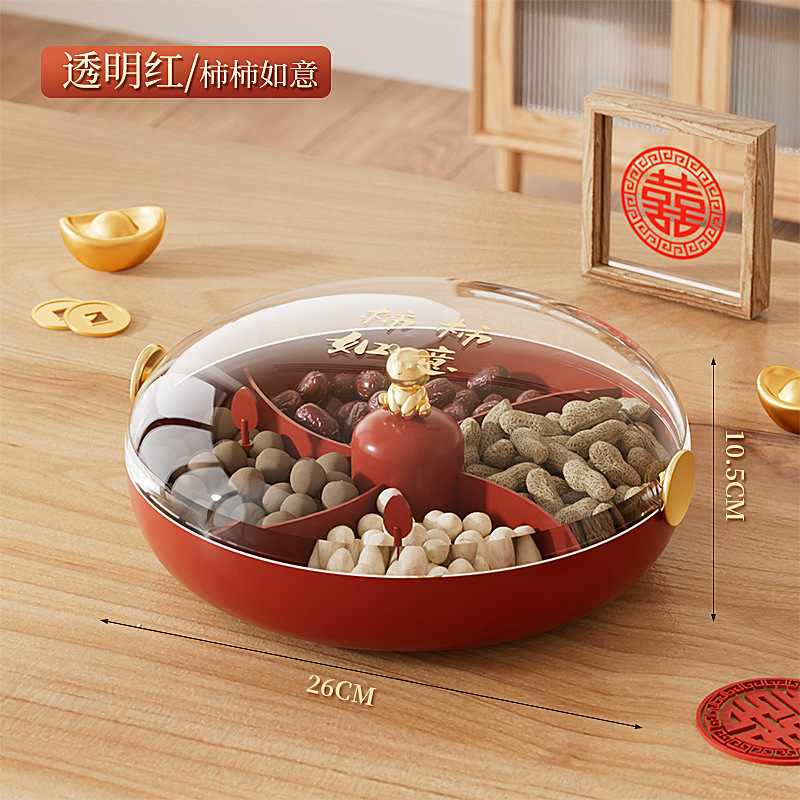 Transparent red persimmons bring good fortune