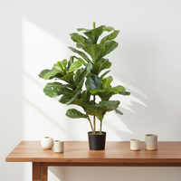 OH ARTS Plante Artificielle Haut de Gamme Effet Naturel, Mini Plante Artificielle, Bonsaï d'Extérieur, Arbre Naturel, Ficus Lyrata